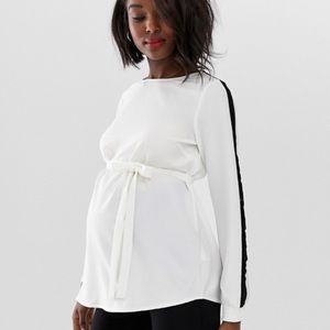 Mamalicious maternity side stripe tie detail top